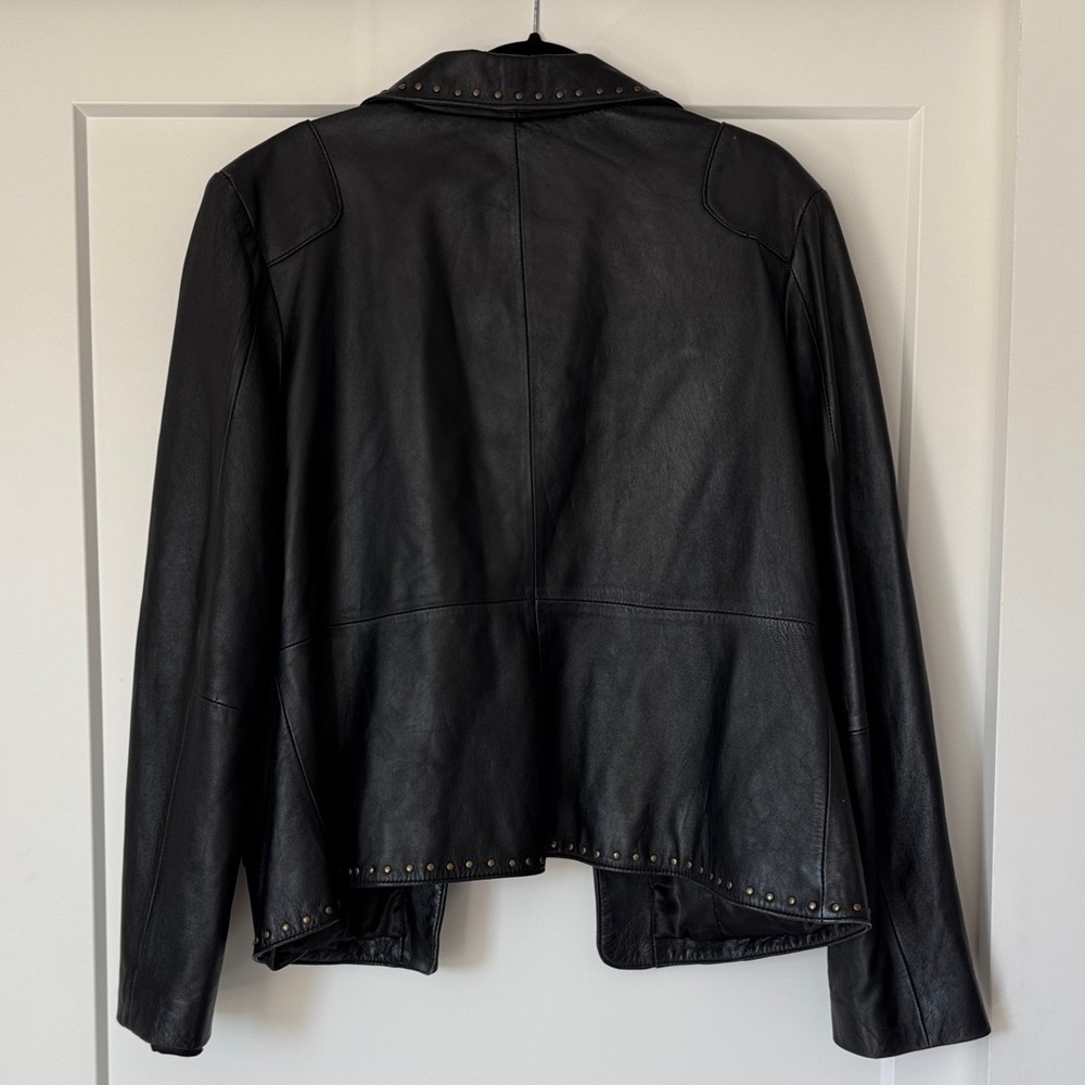 Black Lamb’s Leather Blazer with Studs - Picture 5 of 16